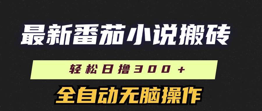 最新番茄小说搬砖，日撸300＋！全自动操作，可矩阵放大！-青创网