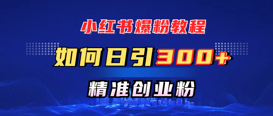小红书爆粉教程，如何日引300+创业粉，快速实现精准变现！-青创网
