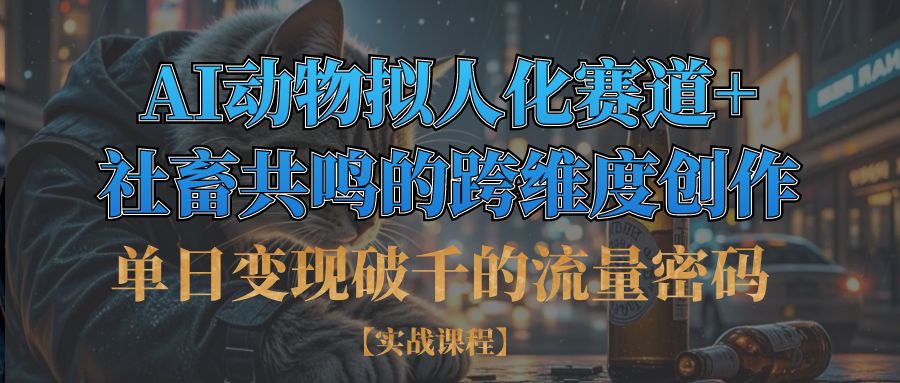 单日变现破千的流量密码,AI动物拟人化赛道+社畜共鸣的跨维度创作-青创网