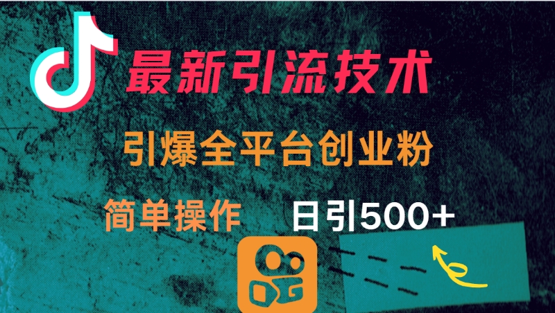 最新引流方法，引爆全平台创业粉操作简单，日引300＋-青创网