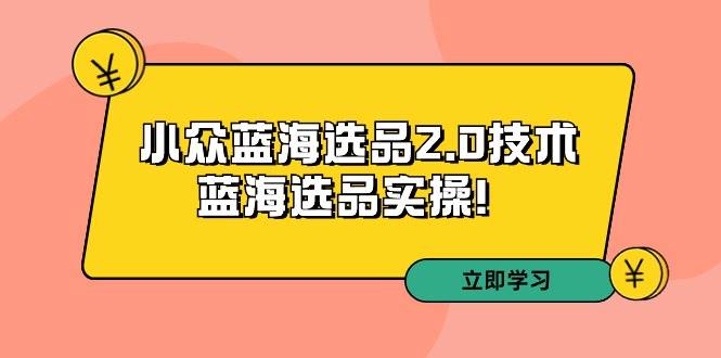 拼多多培训第33期：小众蓝海选品2.0技术-蓝海选品实操！-青创网